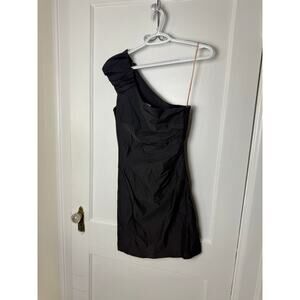 Speechless Women's Black Ruched One Shoulder Sheath Cocktail Dress Size 9